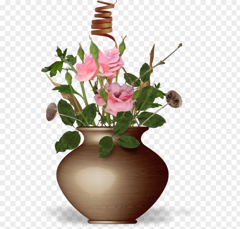 Vase Garden Roses Flower Drawing PNG