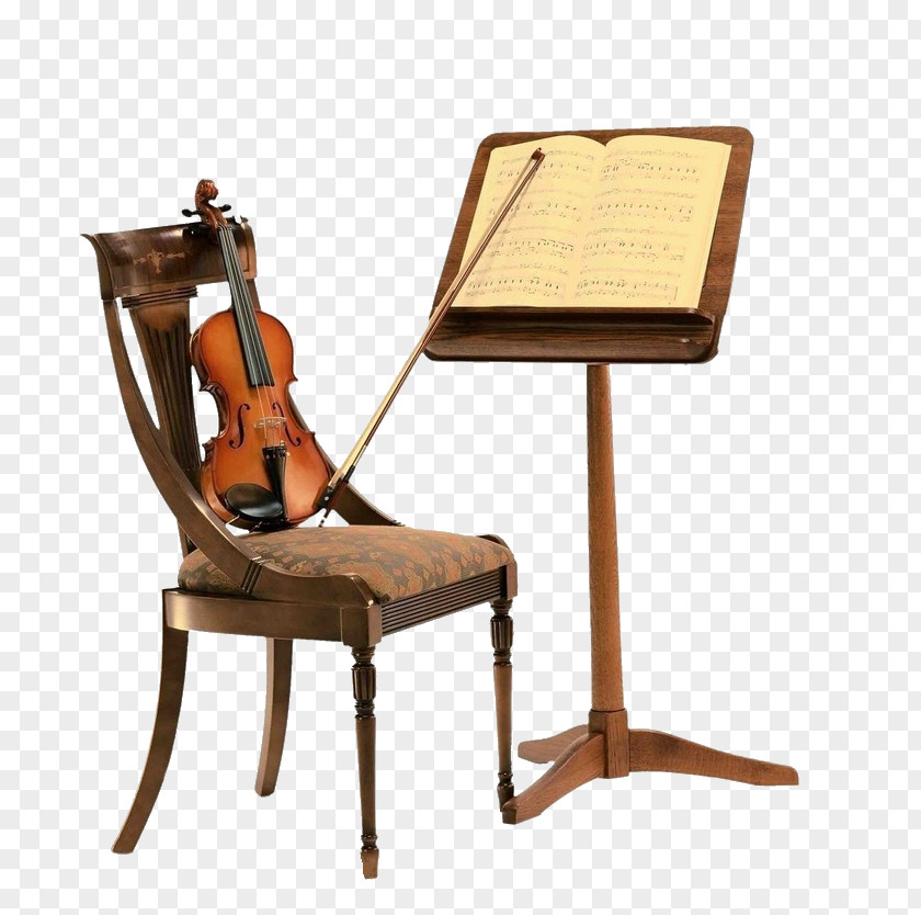 Violin Chair Musical Notation Concert PNG
