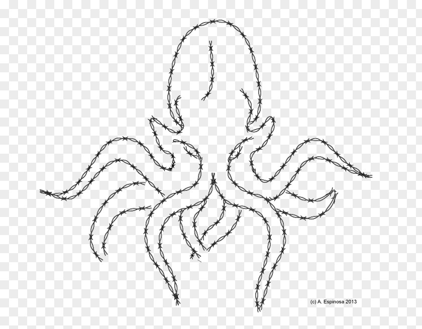 Cadena Octopus Line Art Character Sketch PNG