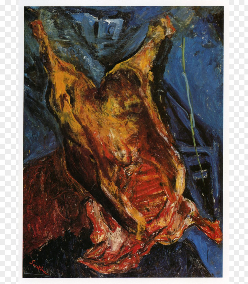 Painting Carcass Of Beef Slaughtered Ox Oil Art PNG