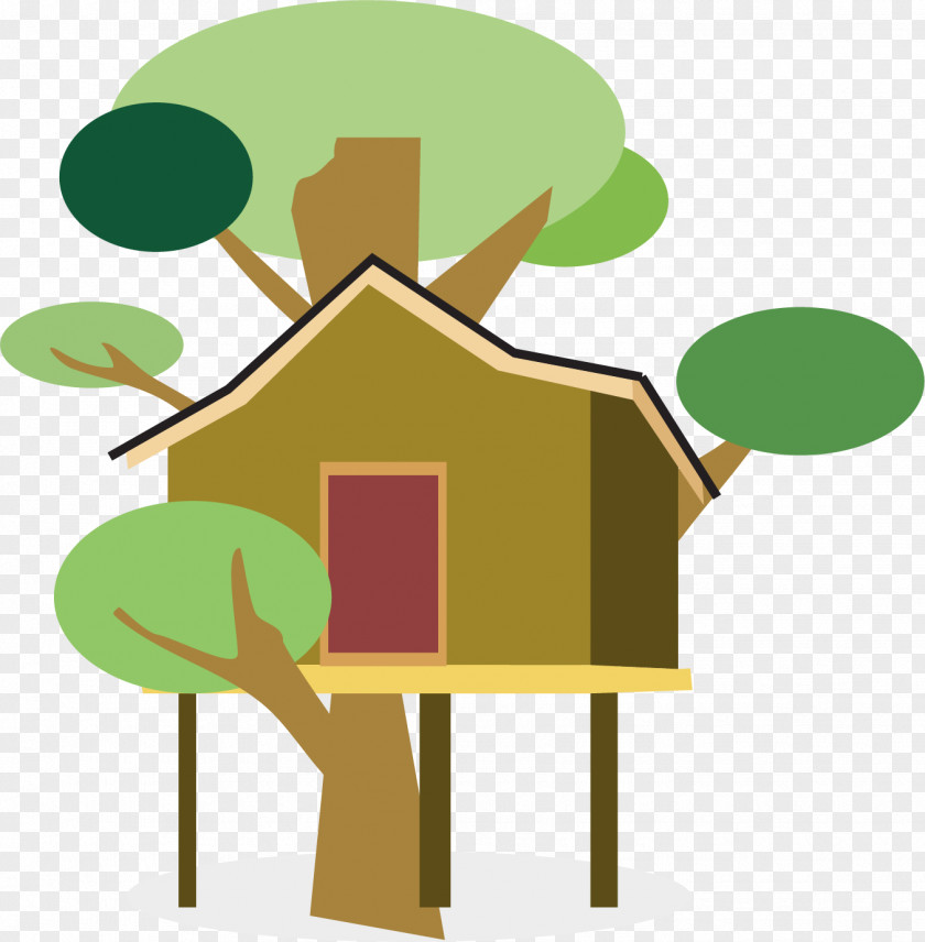 Tree Houses In The Woods House Drawing PNG