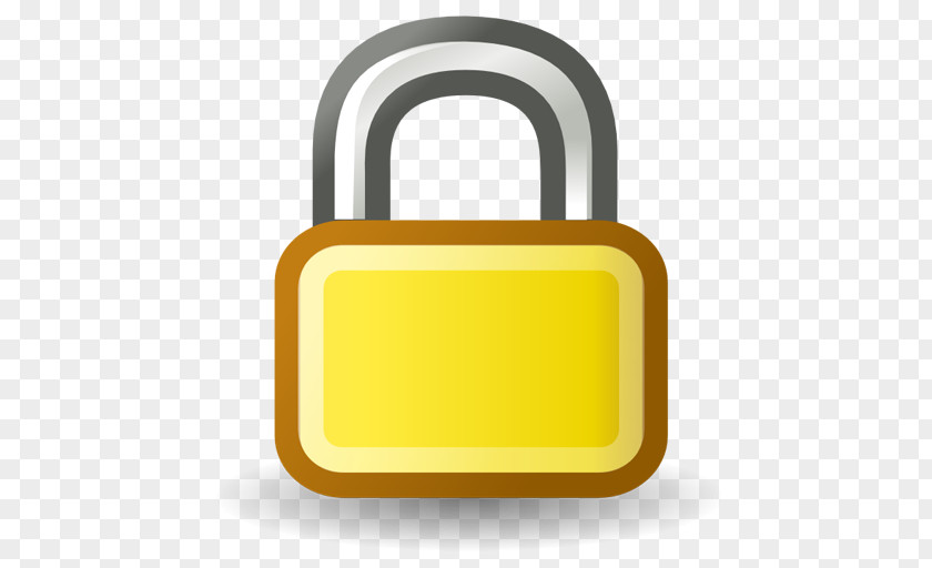 Yellow Lock Icon Clip Art PNG
