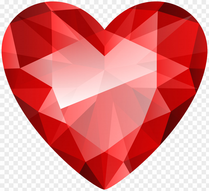 Diamond Heart Transparent Clip Art Image PNG