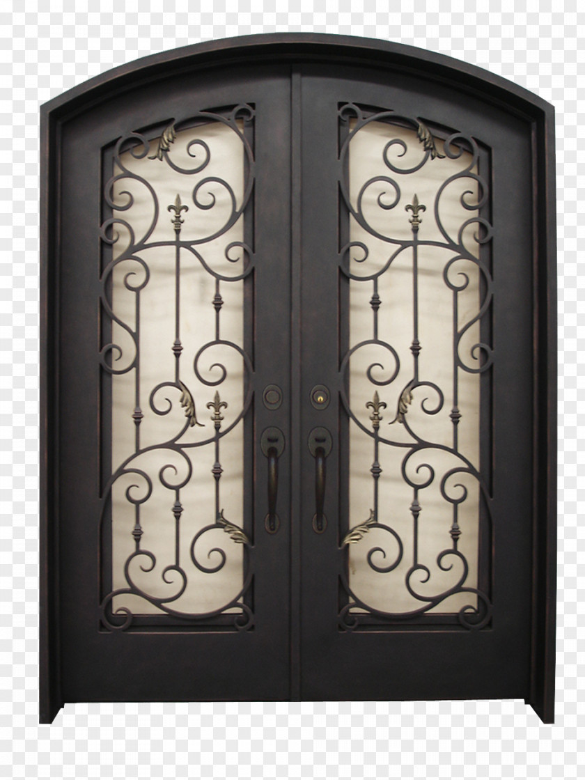 Iron Wrought Door Window Framing PNG