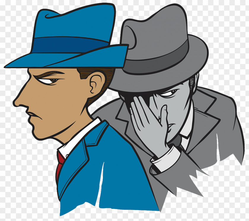 A Detective With Blue Hat On Comic Figure Fedora Cartoon Comics Character PNG