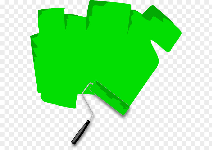 Green Background Paint Rollers Clip Art PNG