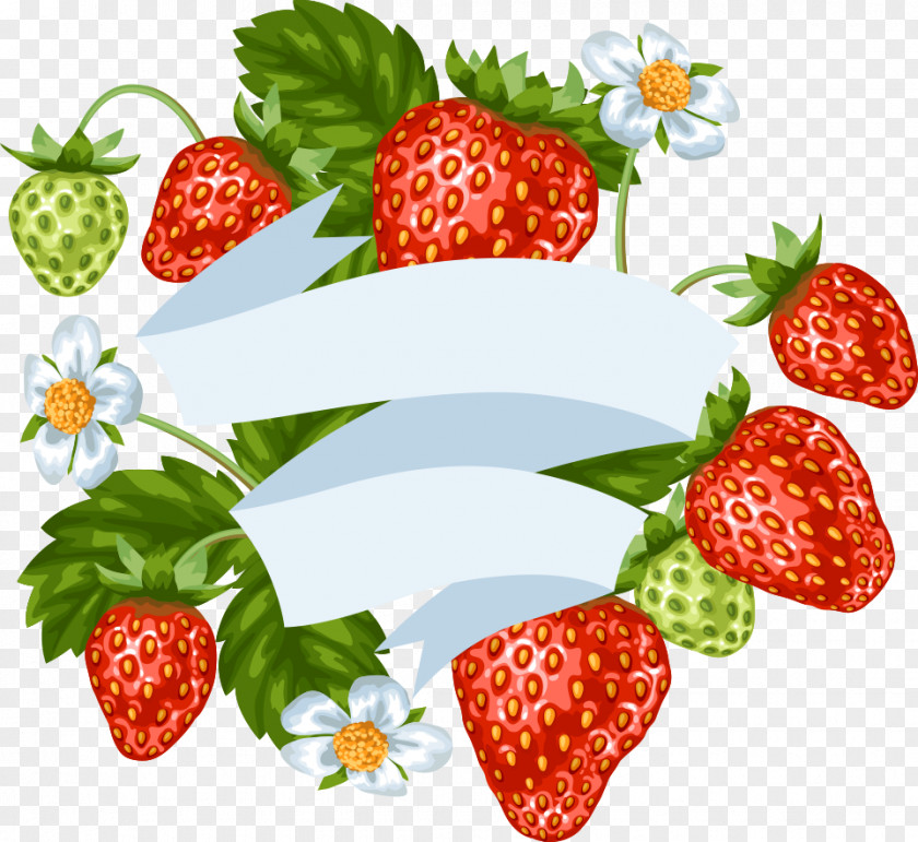 Vector Strawberry Ribbon Frutti Di Bosco Food PNG