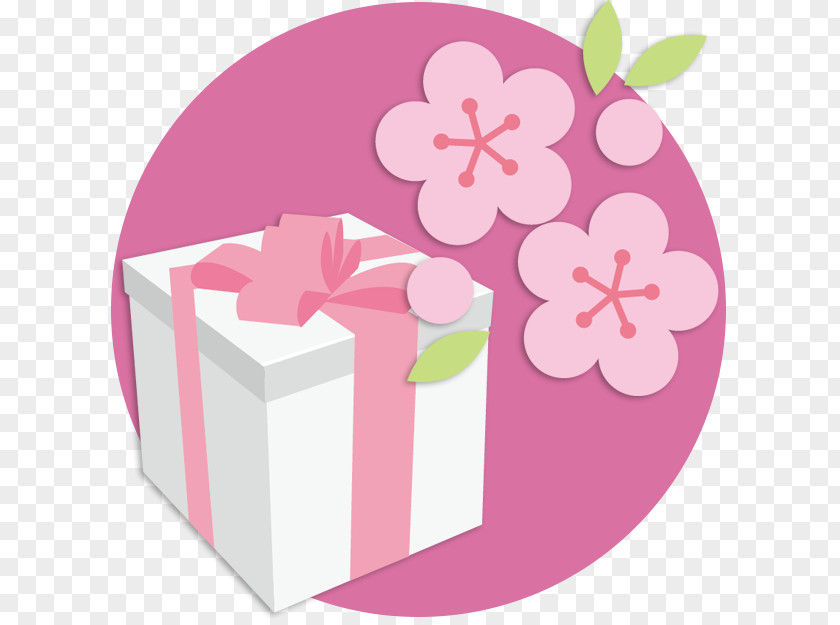 Design Floral Pink M Petal Gift PNG
