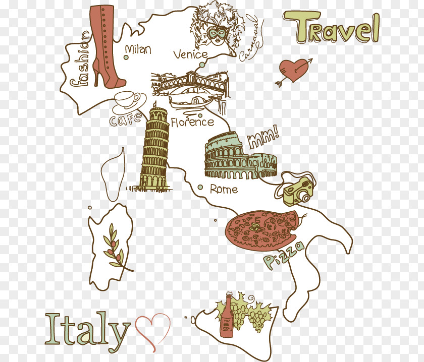 Italy Travel Map Shutterstock PNG