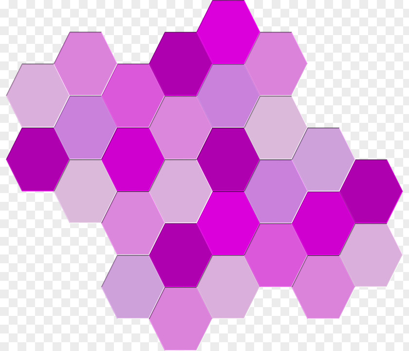 Purple Shades Of Hexagon Geometry Image PNG