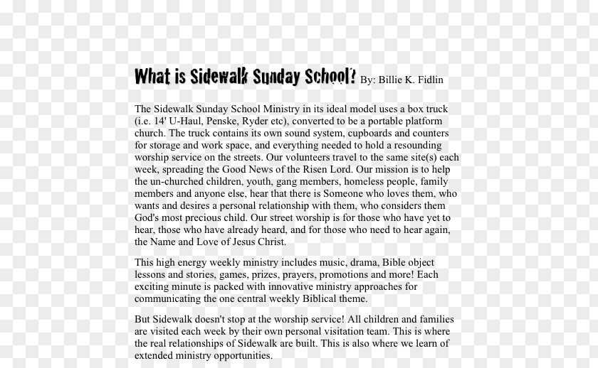 Sunday School Document Line PNG