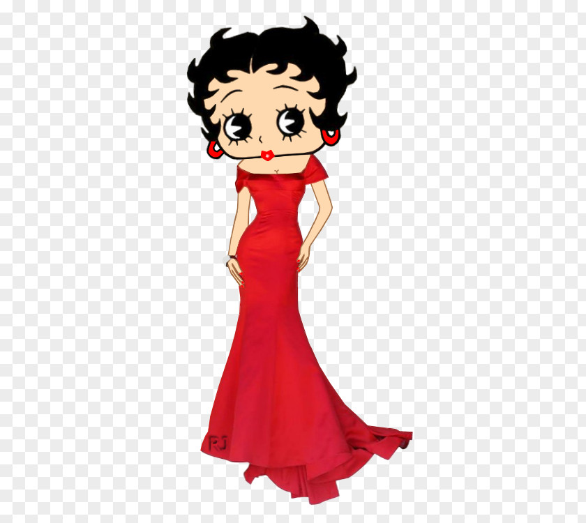 Betty Boop Gown Dress Prom Lapel Pin PNG