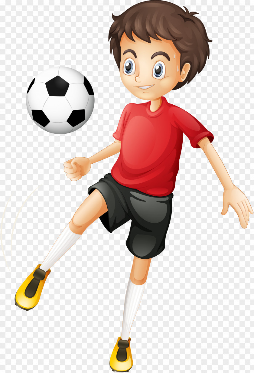 Children Playing Football Player Cartoon Clip Art PNG