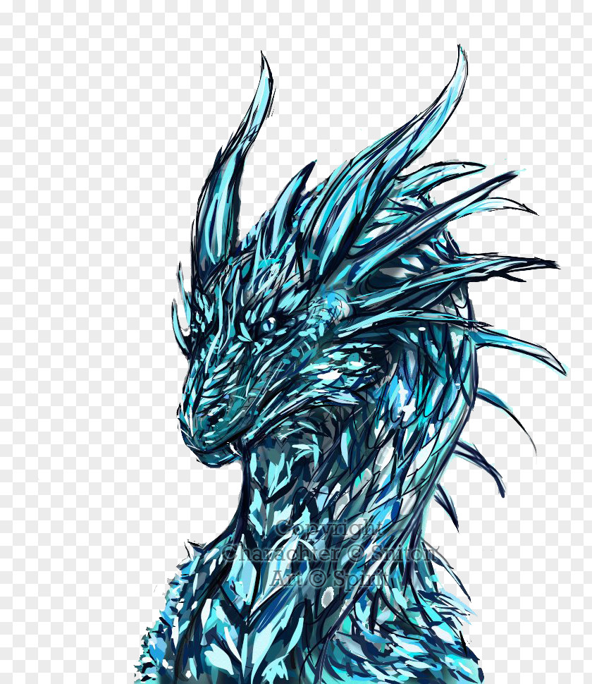 Wolf Head Dragon Teal PNG