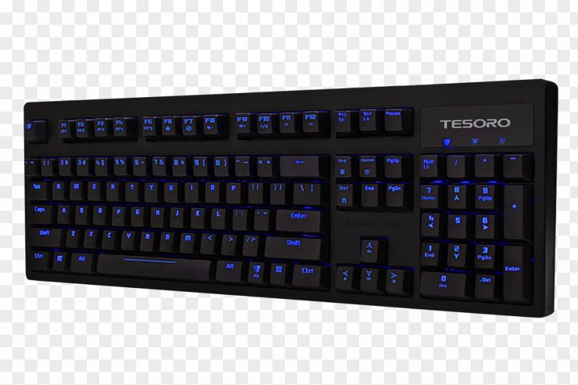 Computer Keyboard Tesoro Excalibur G7NL Backlit Mechanical Gaming W Switch Spectrum Gram Low Profile G11SFL Blue Single Individual Keypad PNG