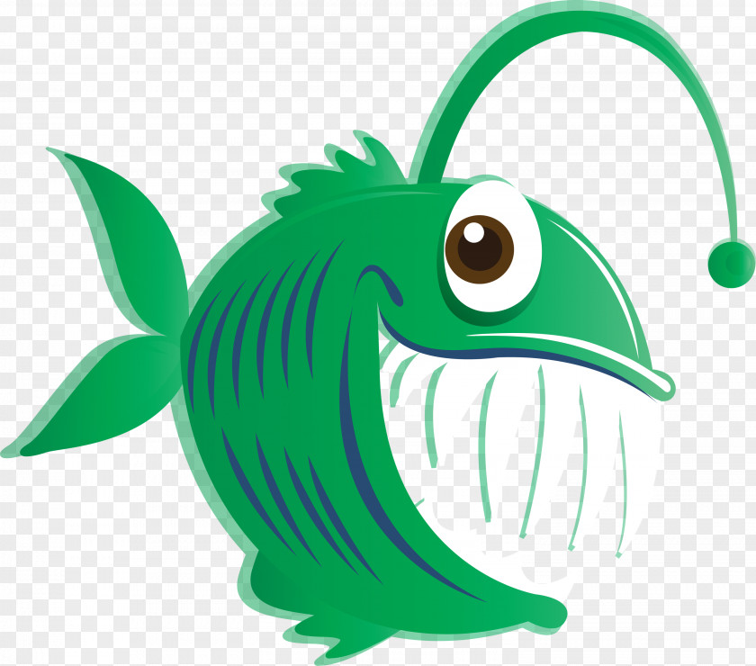 Green Cartoon Eye Fish Fin PNG