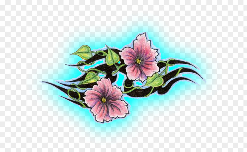 Hibiscus Flower Floral Design Color PNG