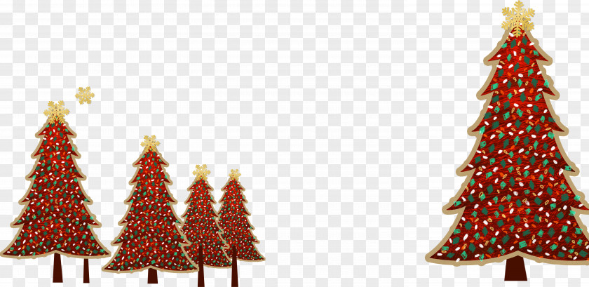 Red Christmas Tree PNG