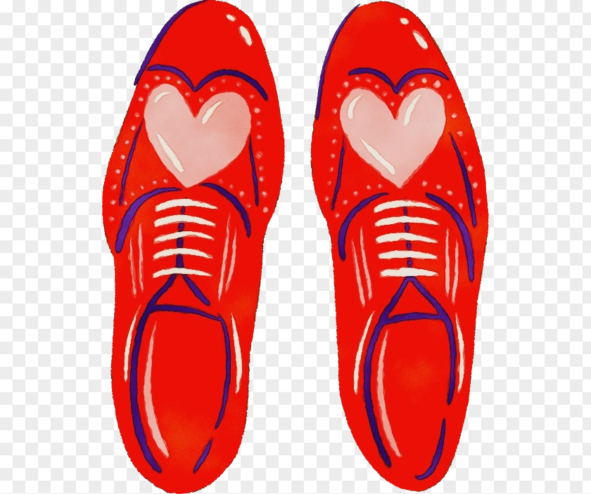 Red Walking Shoe Flip-flops PNG