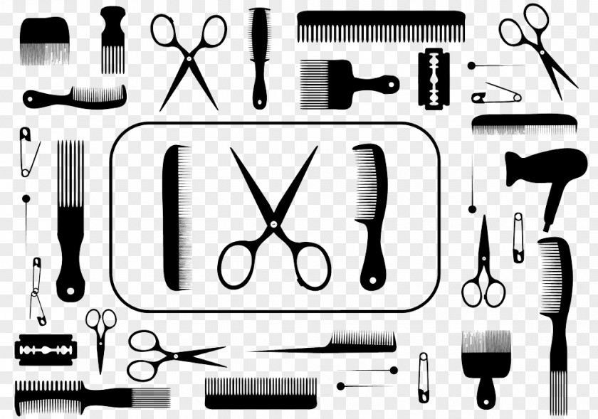 Black And White Hair Icon Clipper Comb Beauty Parlour PNG