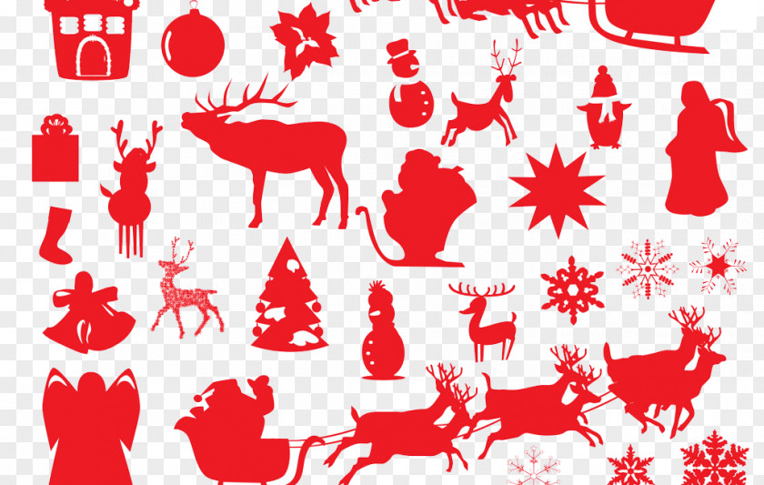 Creative Christmas Santa Claus Tree Snowflake PNG