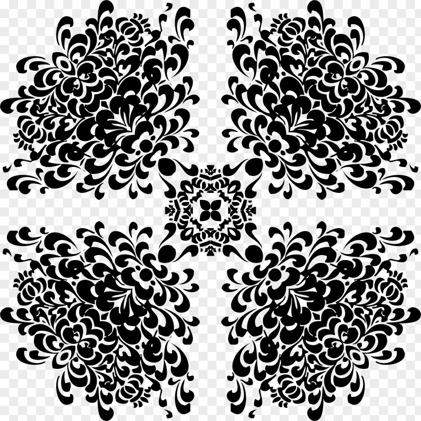 Flower Ornament Visual Arts Black And White PNG
