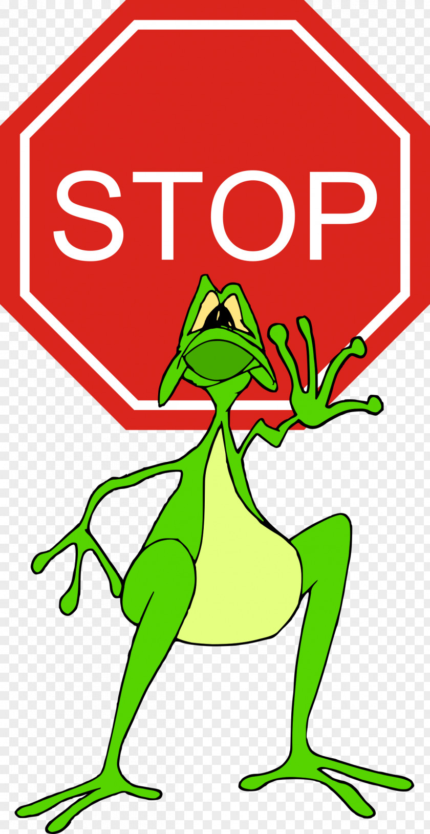 Frog Stop Sign Traffic Clip Art PNG