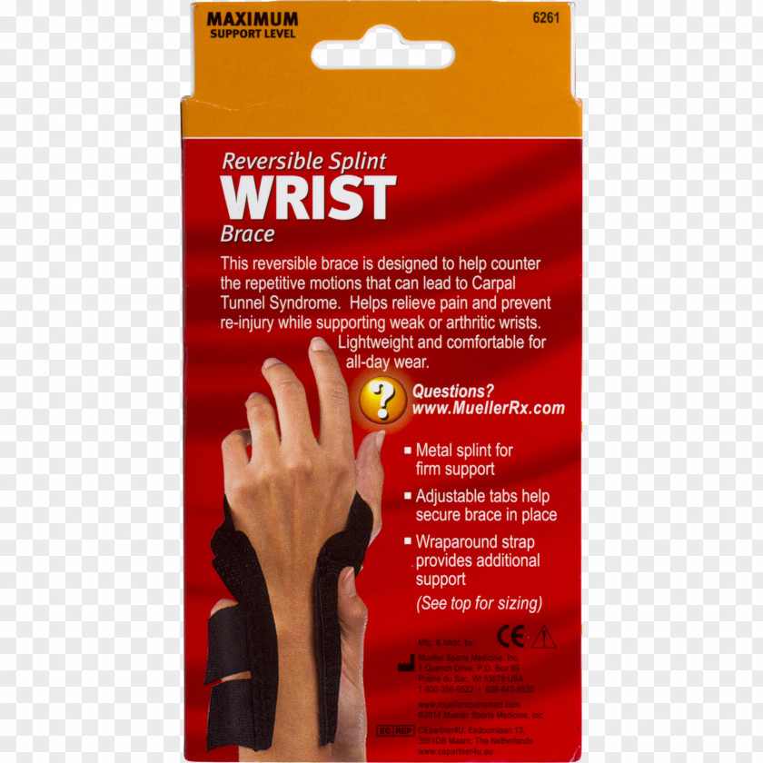 Hand Wrist Brace Splint Pain Carpal Tunnel PNG