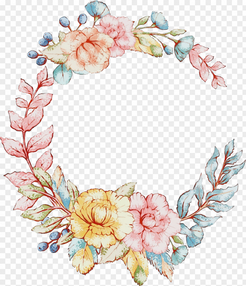 Wreath Hair Accessory Floral Spring Flowers PNG
