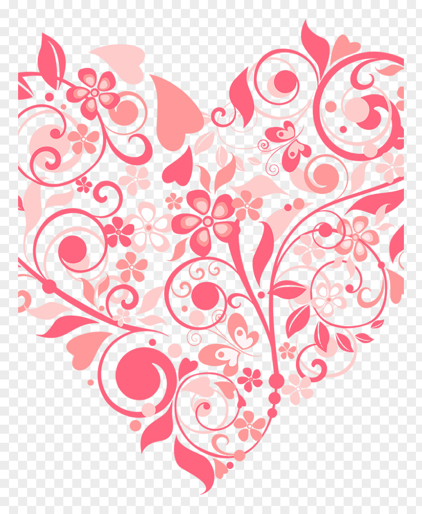 Heart Valentine's Day Ornament Pattern PNG