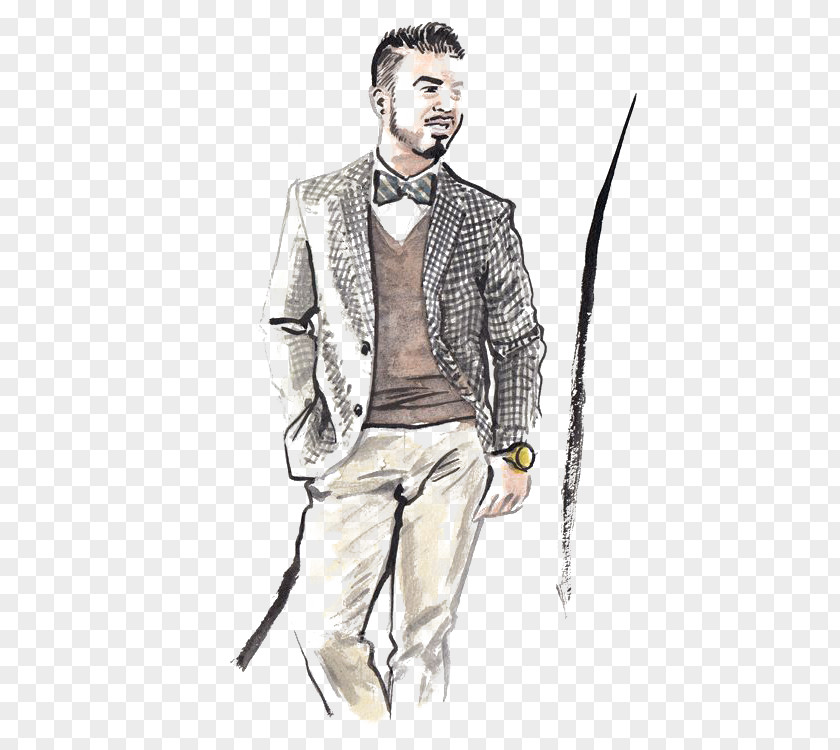 Stylish Man Fashion Illustration PNG