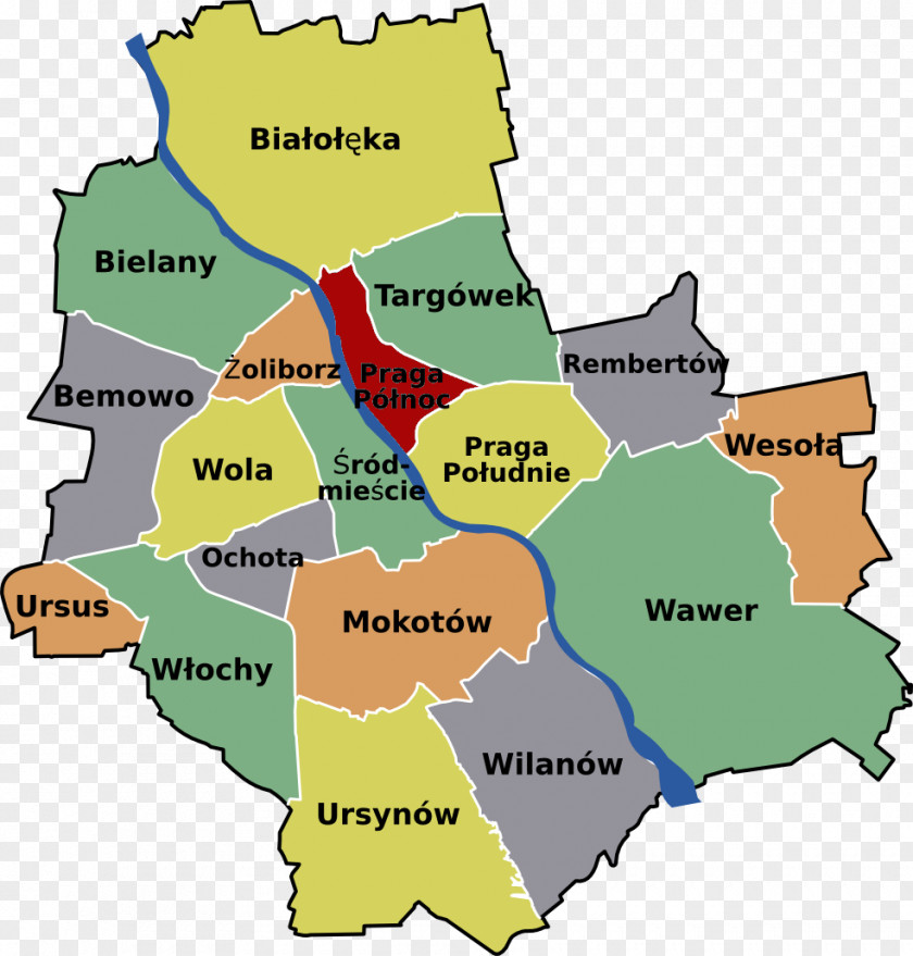 Map Wilanów Praga-Południe Szmulowizna Warsaw Modlin Airport PNG