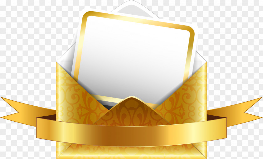 Dream Golden Envelope Paper Ribbon Illustration PNG