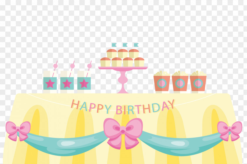 Hand Painted Birthday Cake Vector PNG