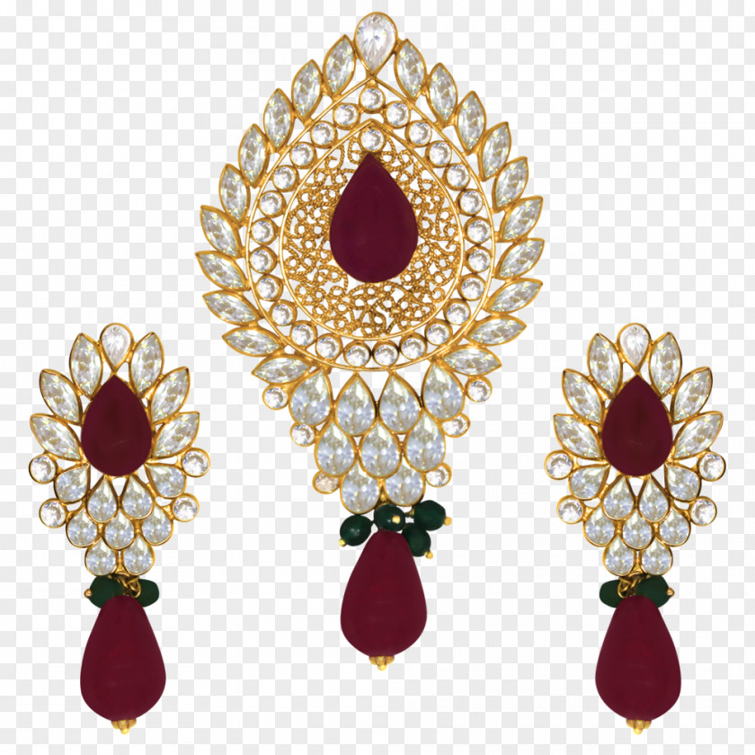 Ruby Earring Jewellery Jewel Mantra Gold PNG