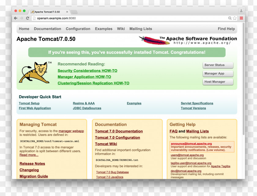 Tomcat Apache Java Servlet Installation Software Foundation Computer Servers PNG