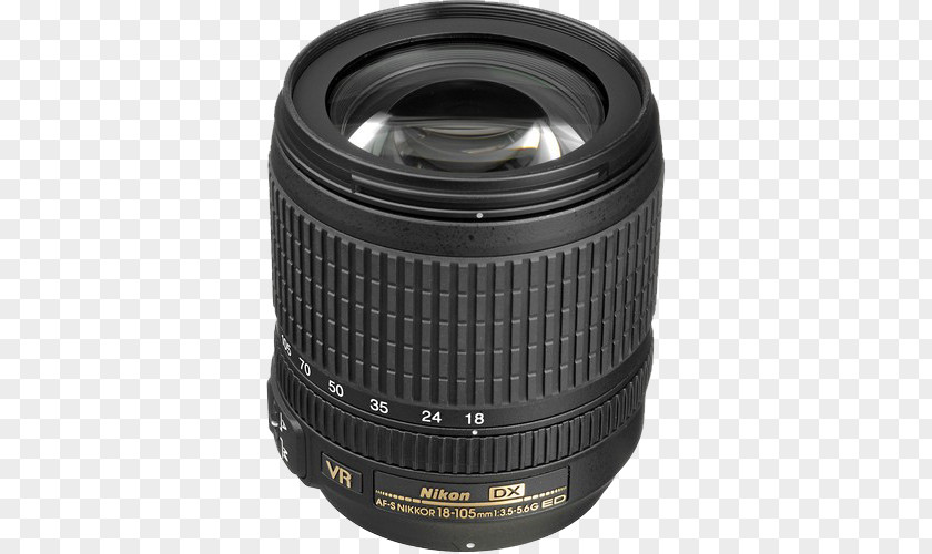 Camera Lens AF-S DX Nikkor 18-105mm F/3.5-5.6G ED VR Nikon 105mm F/2.8G IF-ED 35mm F/1.8G Format PNG