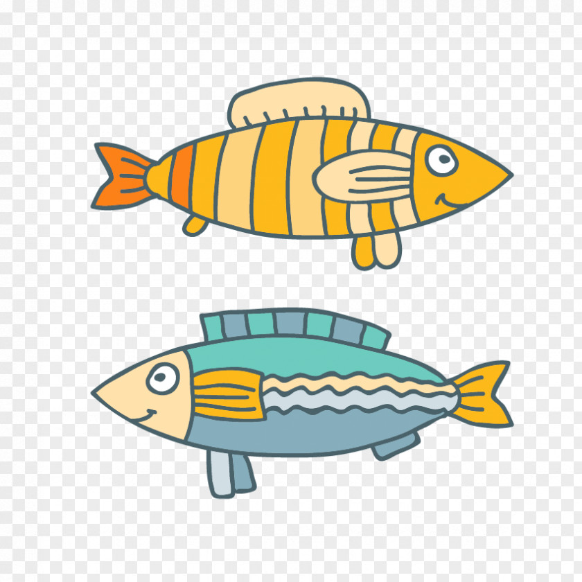 Painted Fish Cartoon Clip Art PNG