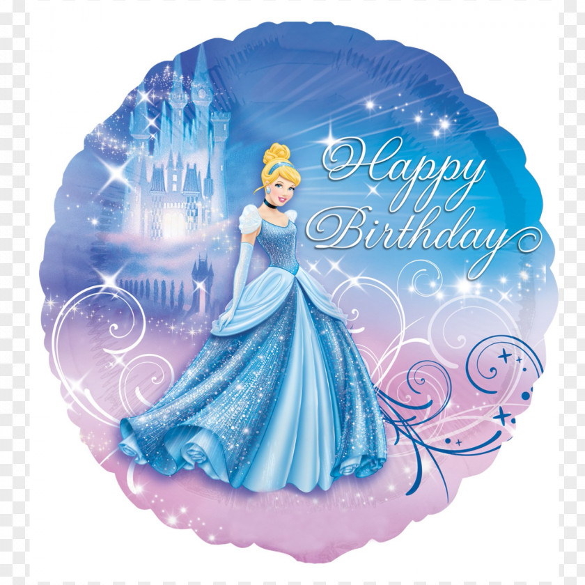 Cinderella Material Birthday Mylar Balloon Party PNG
