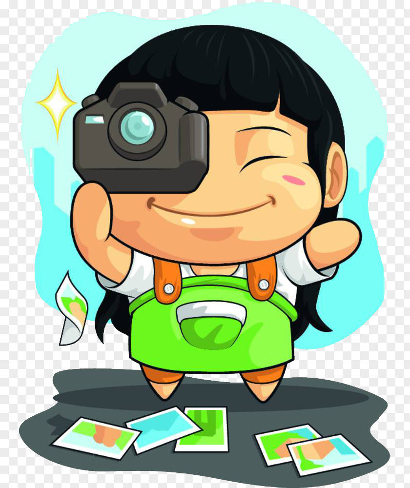 Cute Illustration Photographer Focusing On Shooting Cartoon Photography Drawing PNG