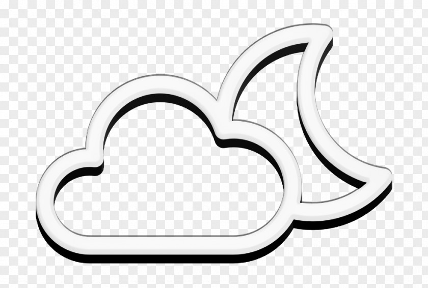 Cloud Icon Weather Linear Dark Night PNG