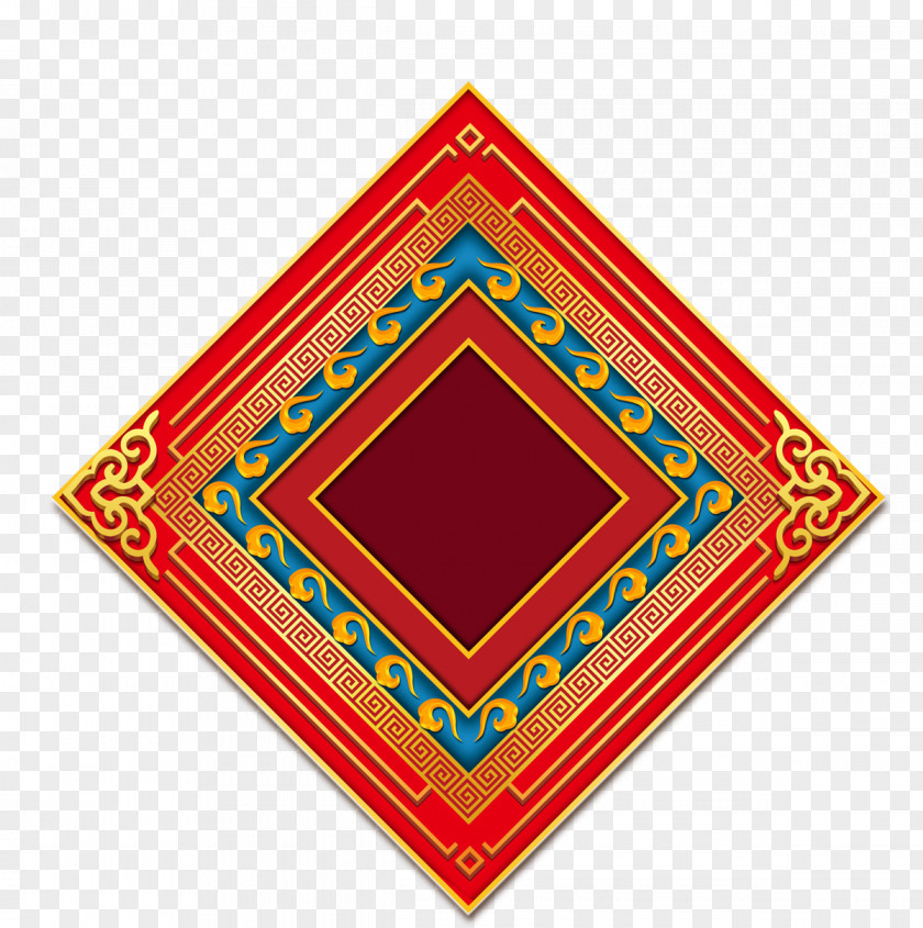 Beautiful Chinese Style Retro Diamond Pattern Background China Icon PNG