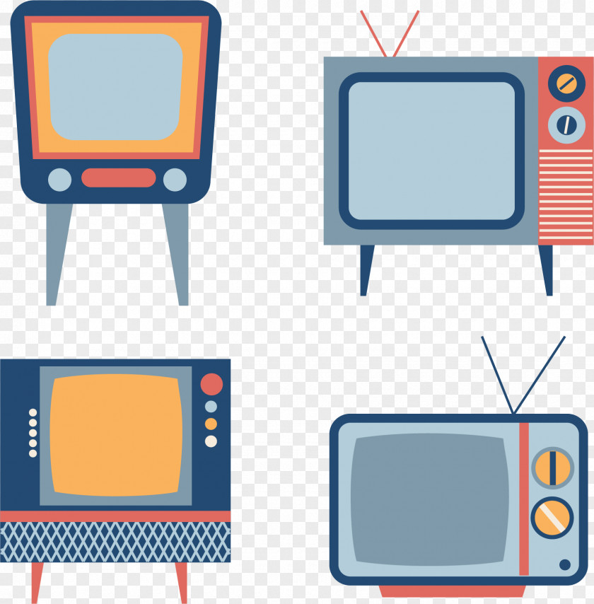 Vintage Retro TV Television Set PNG