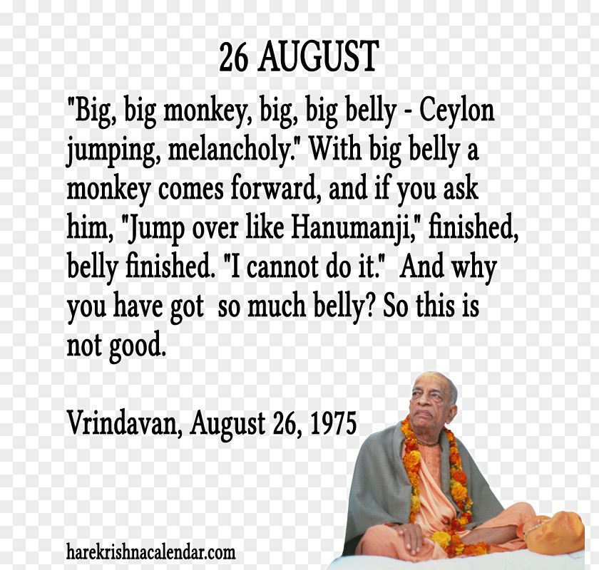 Quotation Hare Krishna Saying August PNG