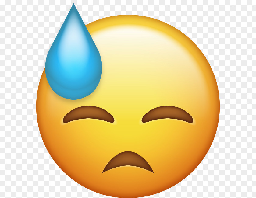 Sweat Emoji Smiley Perspiration Emoticon Face PNG