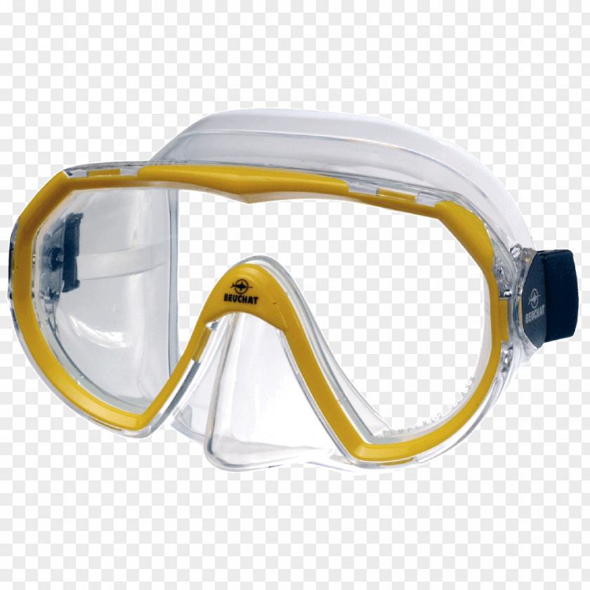 Yellow Mask Diving & Snorkeling Masks Underwater Spearfishing Free-diving Beuchat PNG