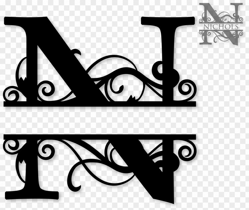 Initials Monogram Decal Letter Initial PNG