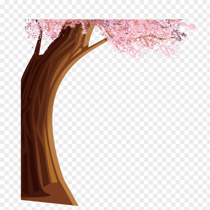 Vector Cherry Tree Stump Illustration PNG