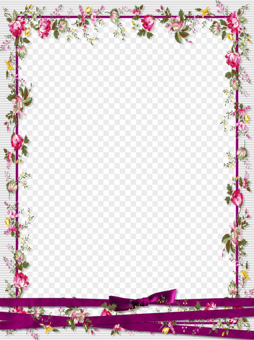 Floral Border Design Picture Frame Graphic PNG