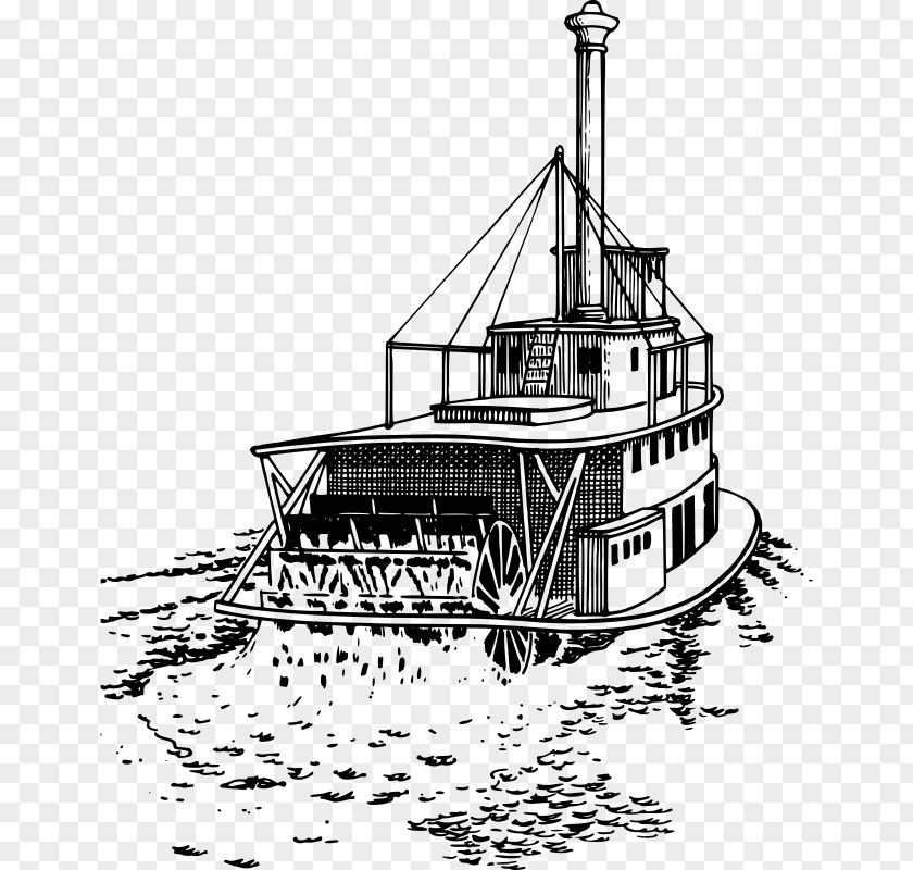 Steamboat Paddle Steamer Coloring Book PNG